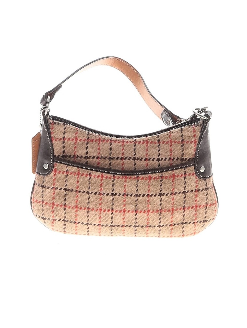 Coach Classic Plaid Hobo Bag in Beige and Brown